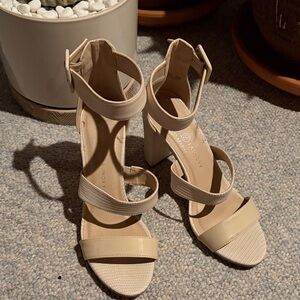 Chinese Laundry Cream Strappy Heels